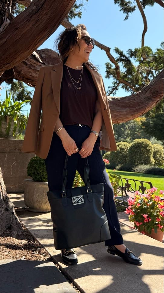 Zoey Bag – Bolsa Tote de Couro para Trabalho e Viagem – Couro Legítimo Italiano – Feita na Itália