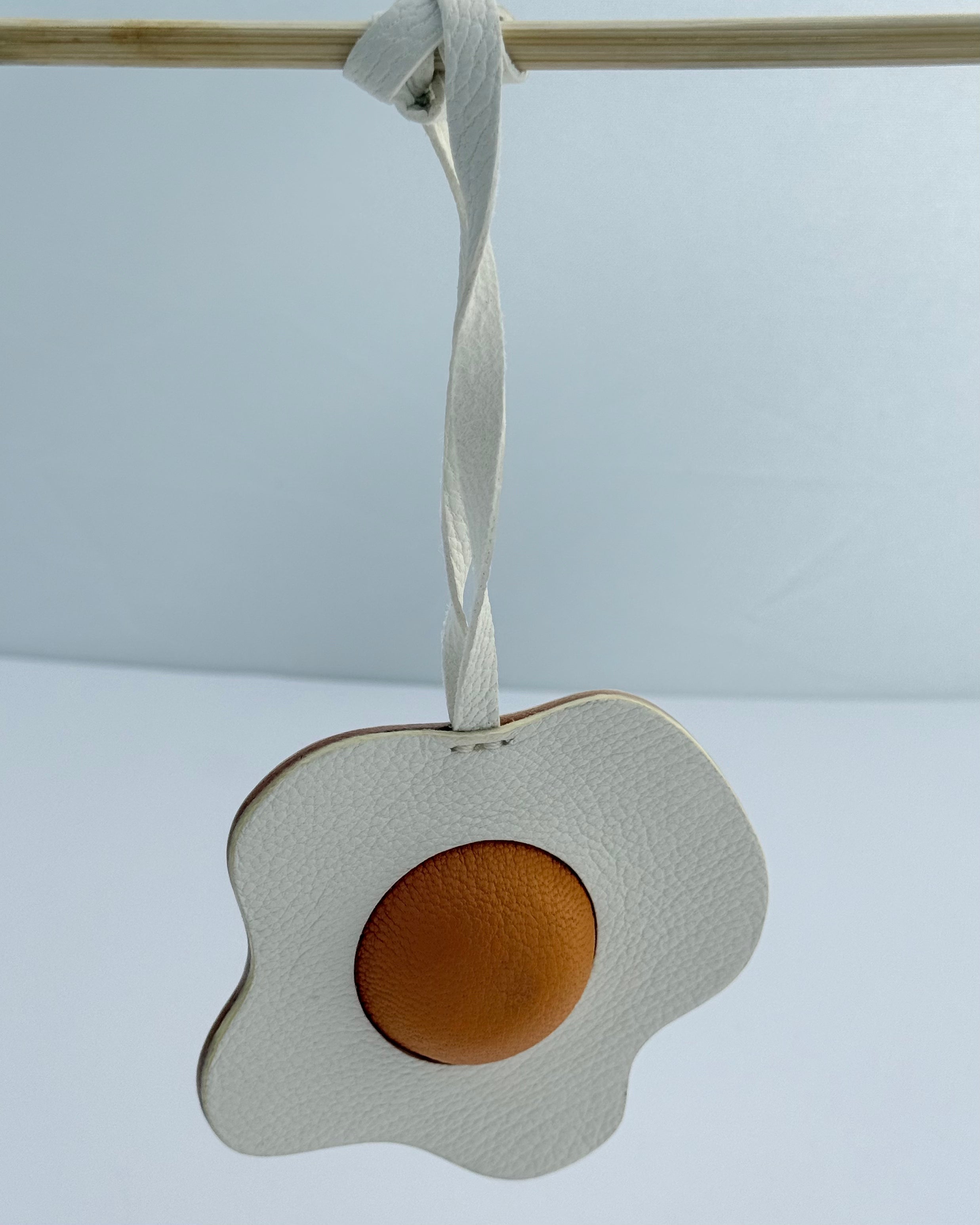 Egg Genuine Leather Bag Charm, Keychain And Car Decor