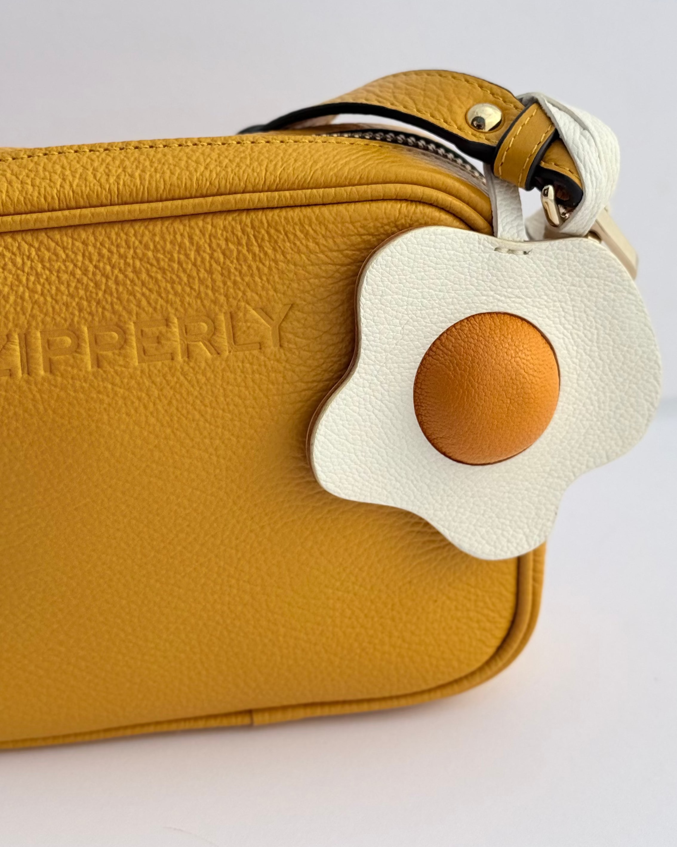 Egg Genuine Leather Bag Charm, Keychain And Car Decor and Mini Samy Yellow Bag