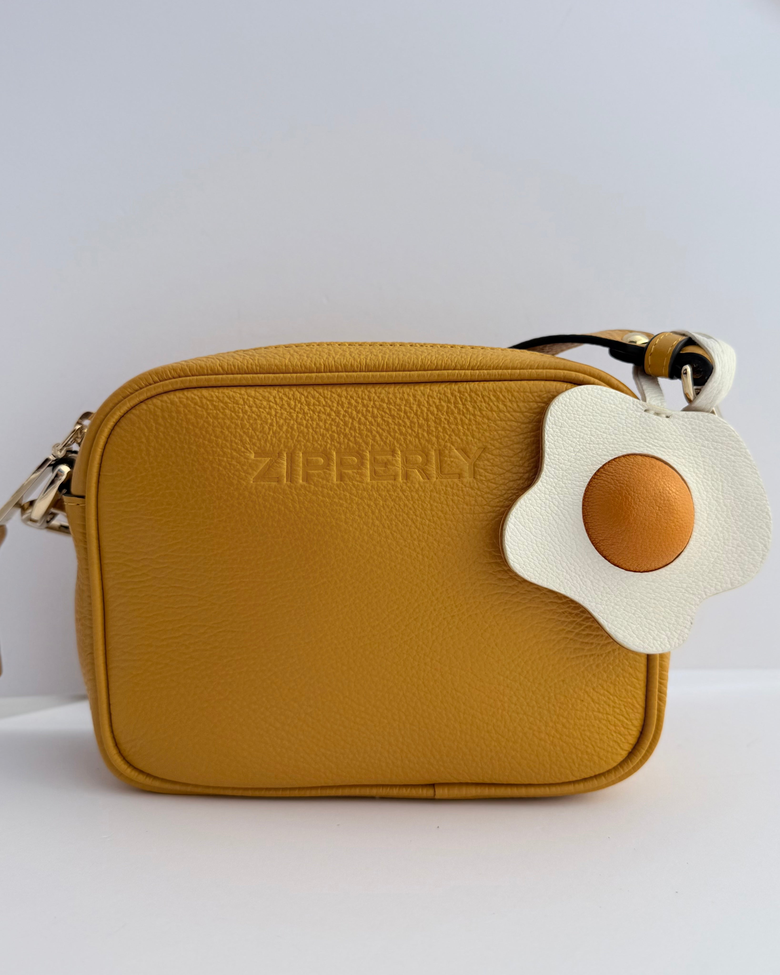 Egg Genuine Leather Bag Charm, Keychain And Car Decor and Mini Samy Yellow Bag