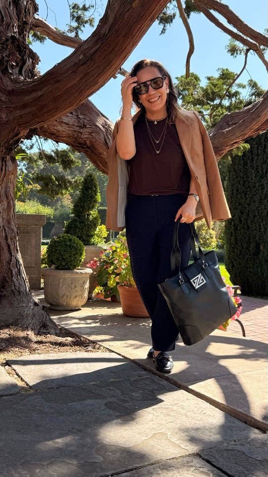 Zoey Bag – Bolsa Tote de Couro para Trabalho e Viagem – Couro Legítimo Italiano – Feita na Itália