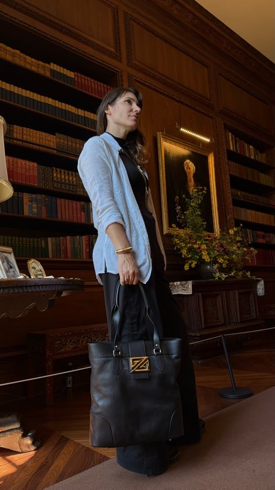 Zoey Bag – Bolsa Tote de Couro para Trabalho e Viagem – Couro Legítimo Italiano – Feita na Itália