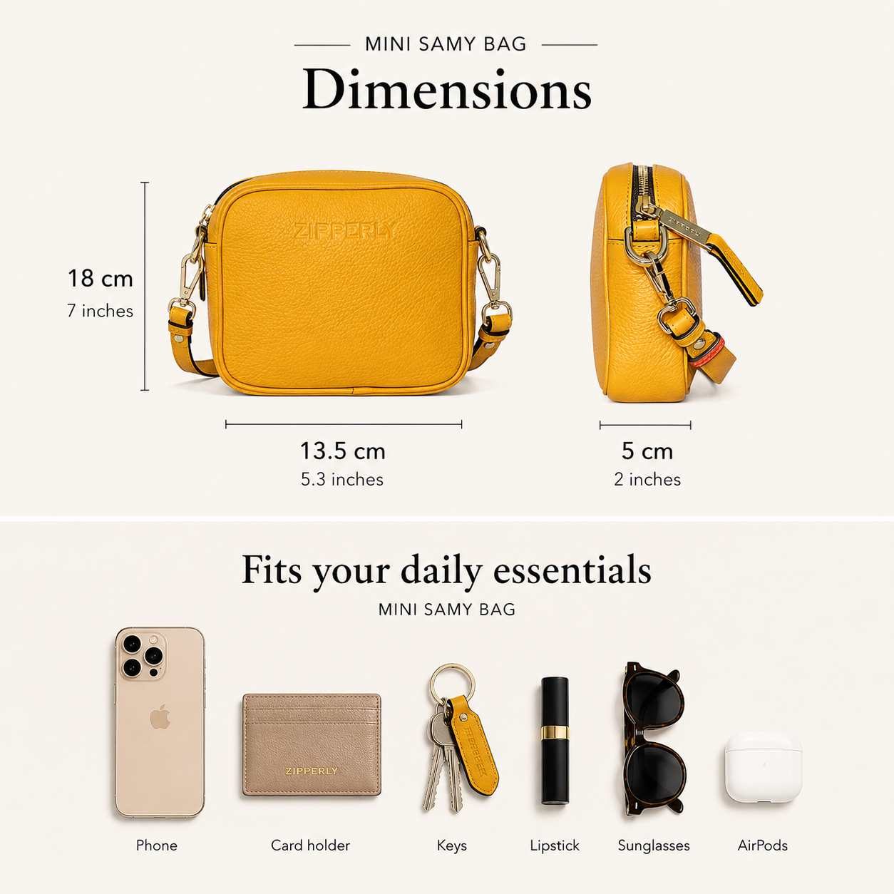 Mini Samy Bag - Italian Genuine Leather - Crossbody Bag - Made in Italy