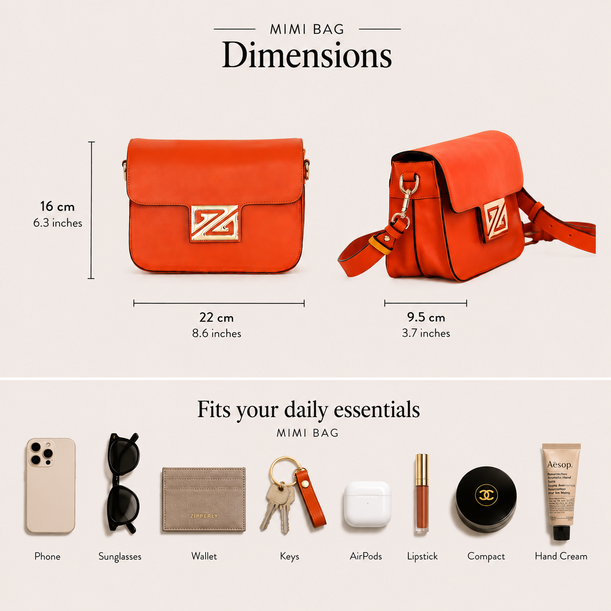 Mimi Bag – Italian Genuine Leather - Shoulder & Crossbody Bag - Made in Italy