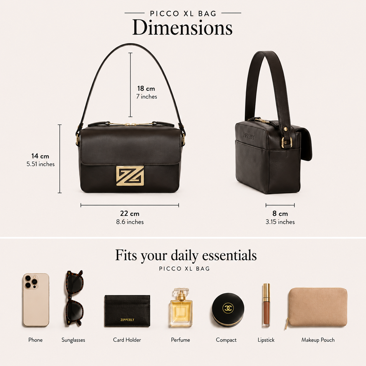 Picco XL - Italian Genuine Leather - HandBag - Made in Italy