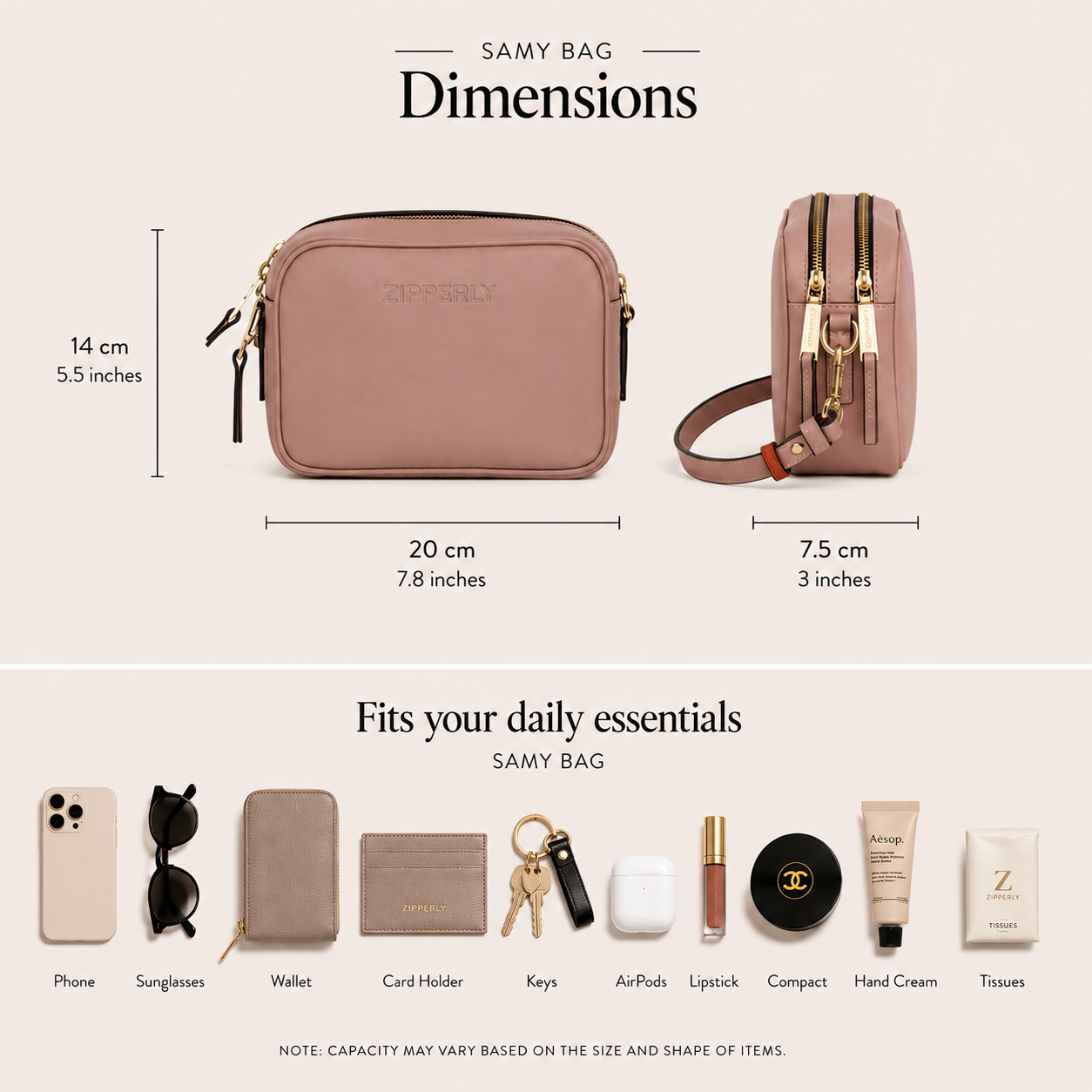 Samy Bag - Italian Genuine Leather - Crossbody / Shoulder Bag - Made in Italy
