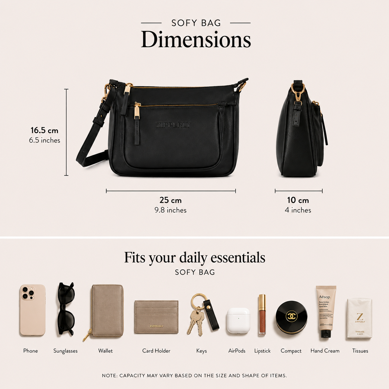 Sofy Bag - Italian Genuine Leather - Crossbody / Shoulder Bag - Made in Italy
