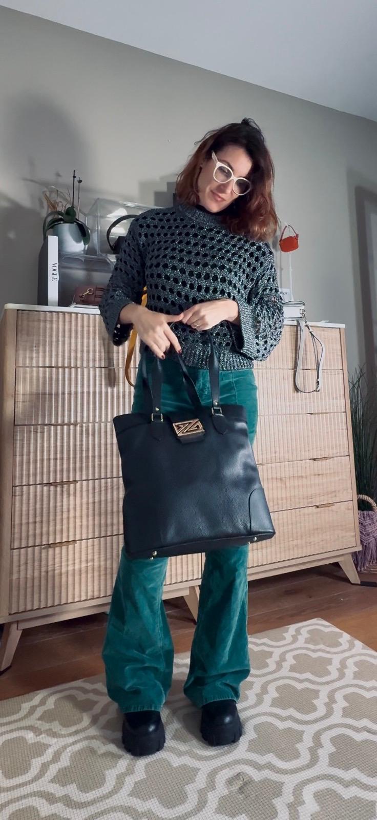 Zoey Bag – Bolsa Tote de Couro para Trabalho e Viagem – Couro Legítimo Italiano – Feita na Itália