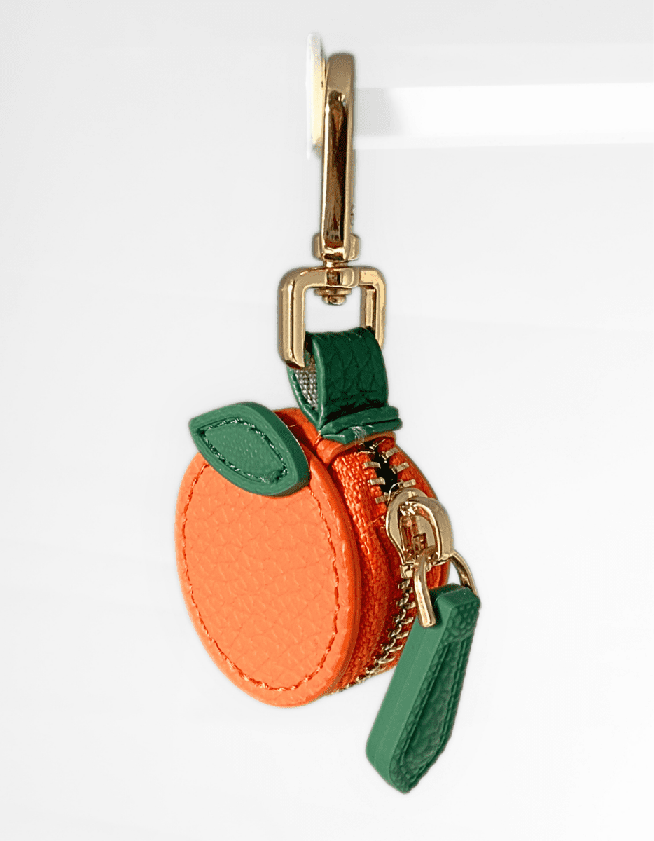 orange fruit leather airtag charm