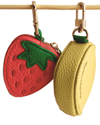 Strawberry and Lemon Leather AirTag Coin Holder Charms - ZIPPERLY