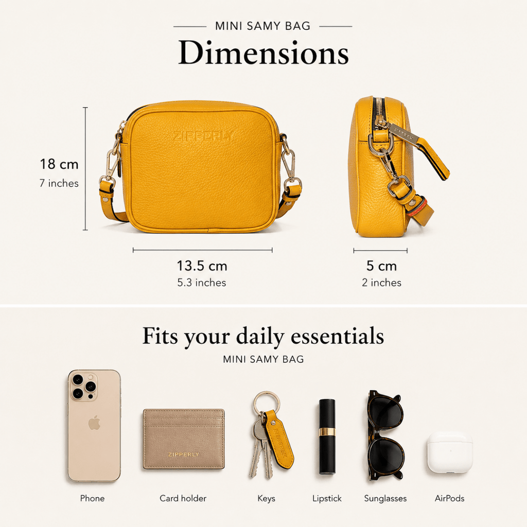 Mini Samy Bag - Italian Genuine Leather - Crossbody Bag - Made in Italy - ZIPPERLY