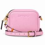 Mini Samy Small Italian Leather Crossbody Bag - ZIPPERLY - baby pink