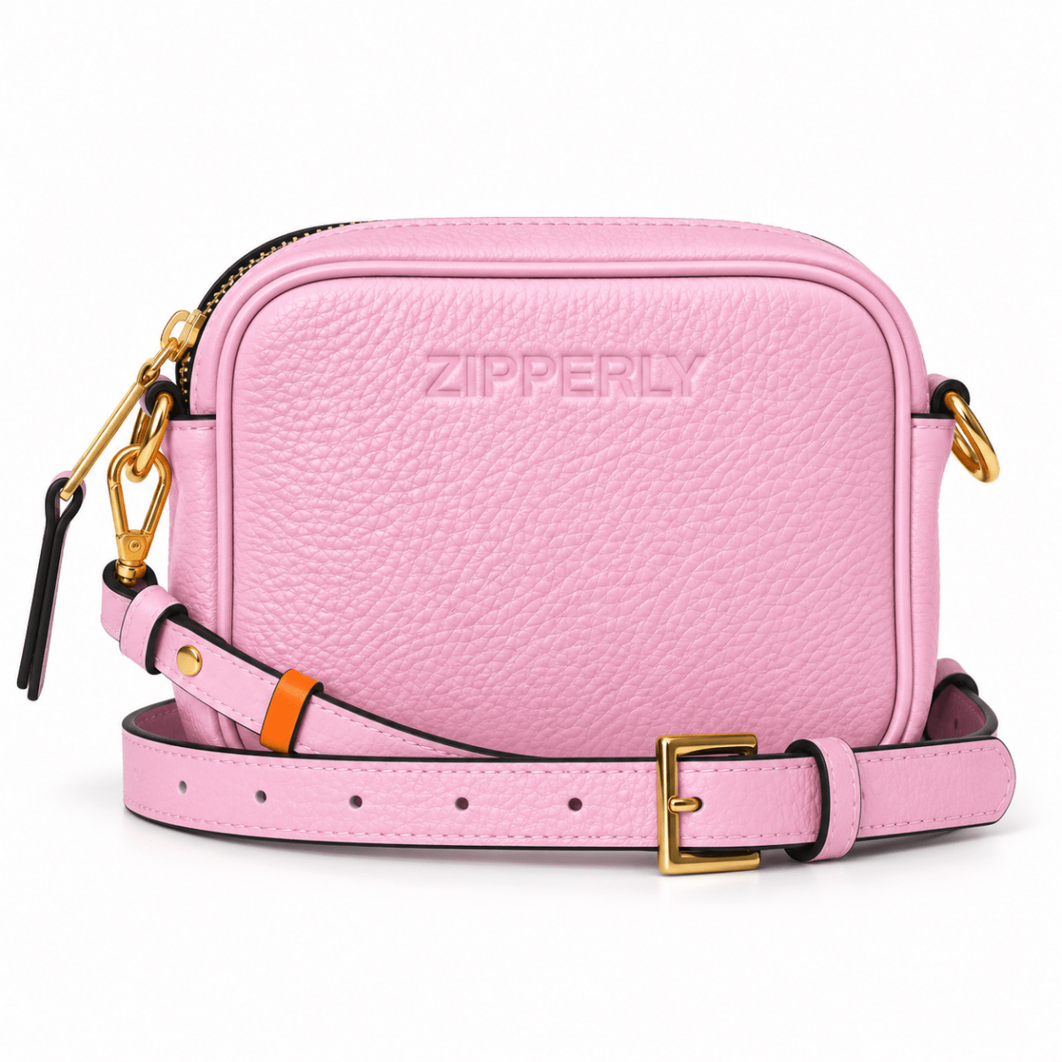 Mini Samy Small Italian Leather Crossbody Bag - ZIPPERLY - baby pink