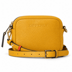 Mini Samy Small Italian Leather Crossbody Bag - ZIPPERLY - yellow