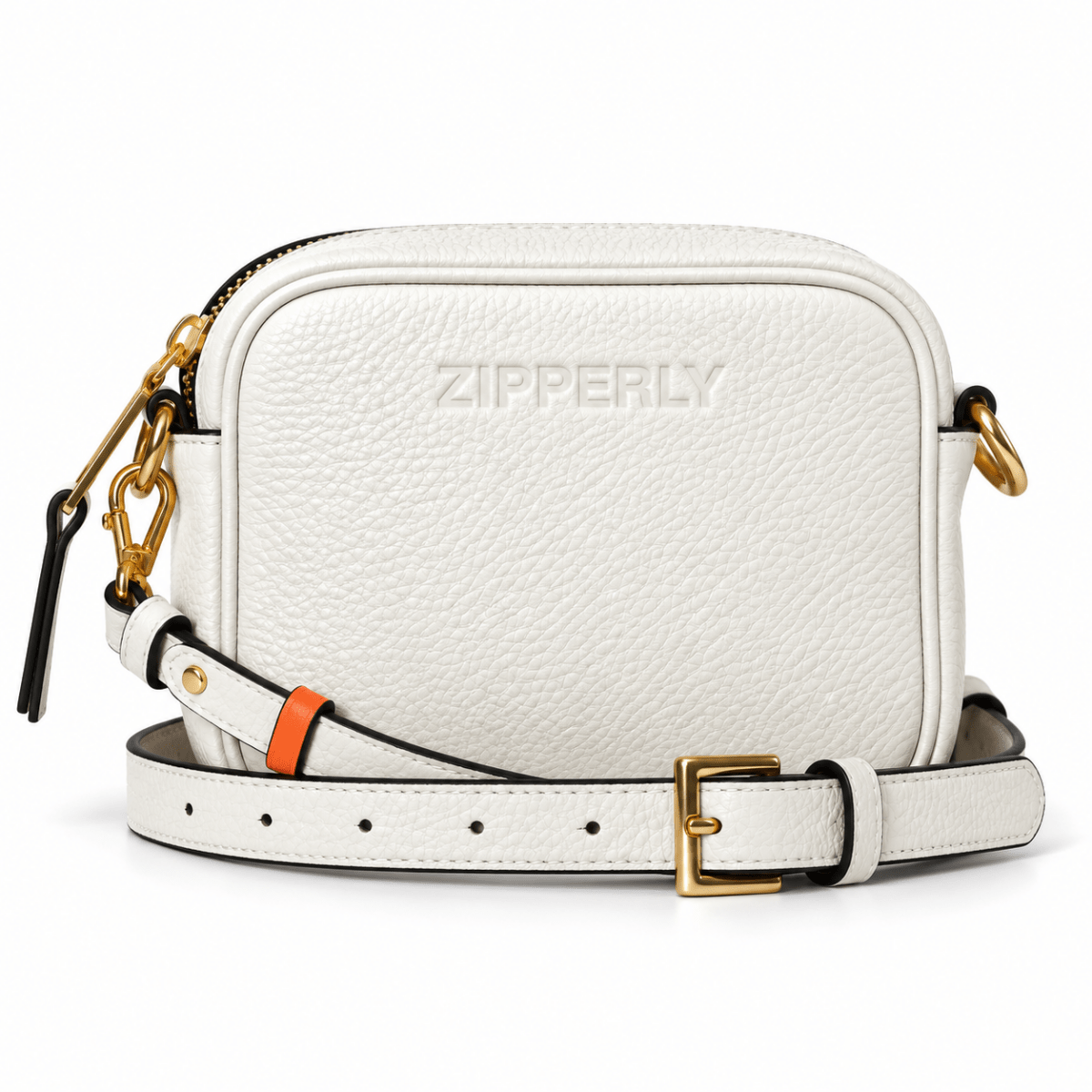 Mini Samy Small Italian Leather Crossbody Bag - ZIPPERLY - crema white