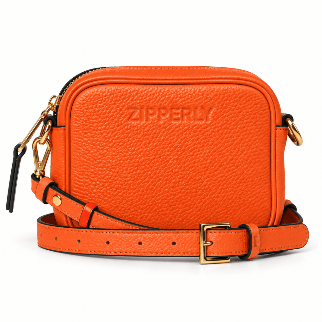 Mini Samy Small Italian Leather Crossbody Bag - ZIPPERLY - orange