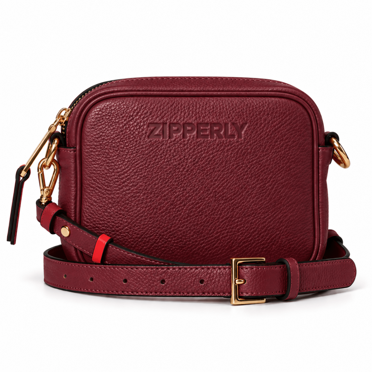 Mini Samy Small Italian Leather Crossbody Bag - ZIPPERLY - burgundy