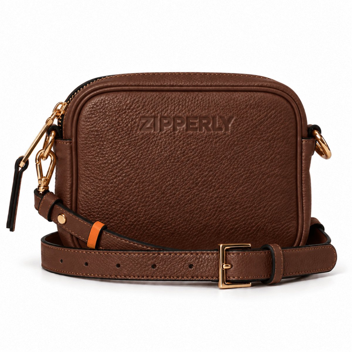 Mini Samy Small Italian Leather Crossbody Bag - ZIPPERLY - coffee brown