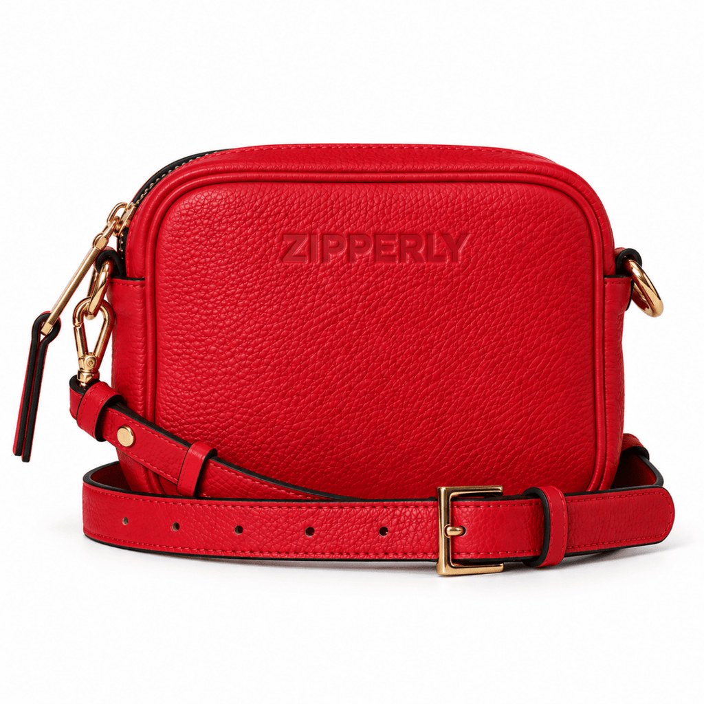 Mini Samy Small Italian Leather Crossbody Bag - ZIPPERLY - red