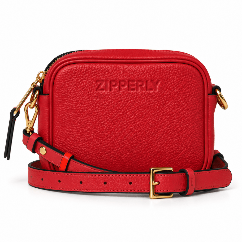 Mini Samy Small Italian Leather Crossbody Bag - ZIPPERLY - red