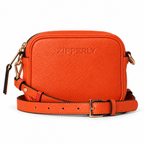 Mini Samy Small Italian Leather Crossbody Bag - ZIPPERLY - orange