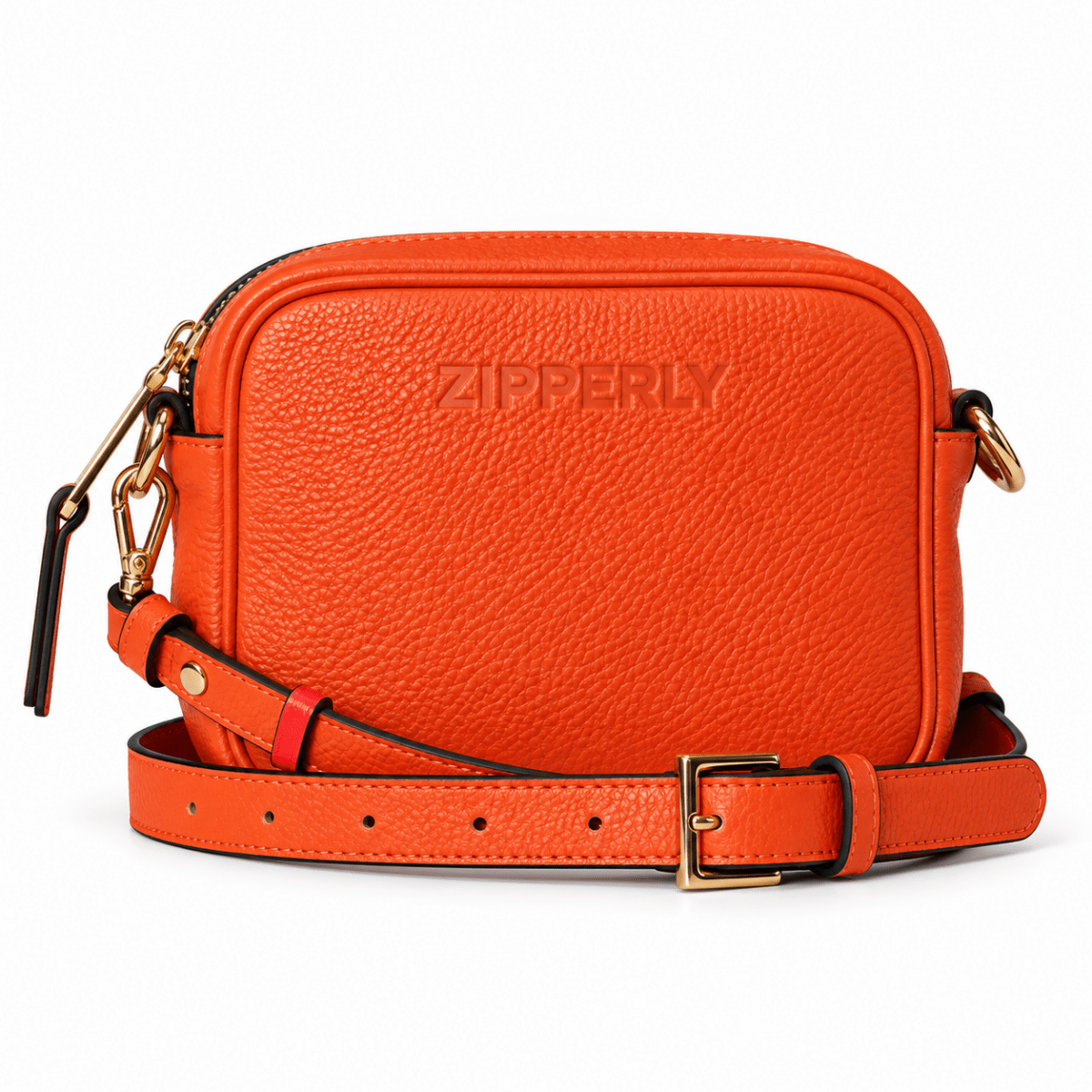 Mini Samy Small Italian Leather Crossbody Bag - ZIPPERLY - orange