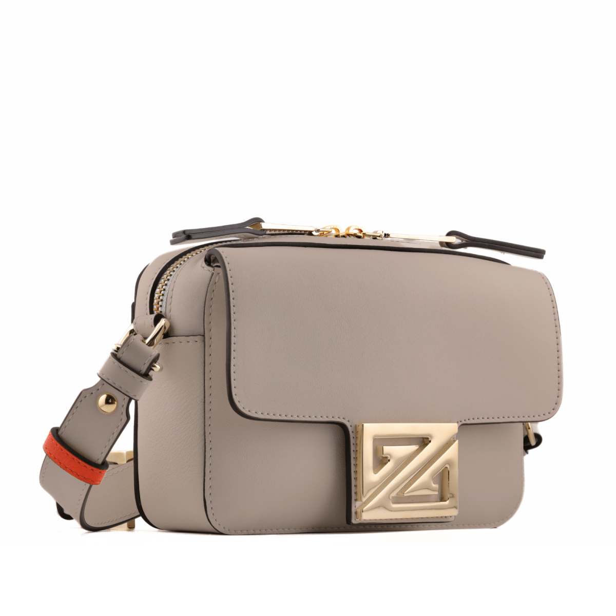 Picco Small Italian Leather Crossbody Bag - ZIPPERLY - Crema White