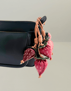 Strawberry Genuine Leather Bag Charm, Keychain And Car Decor - ZIPPERLY